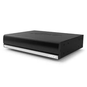 Smart home hub device in sleek black design, serving as the brain behind connected home automation.