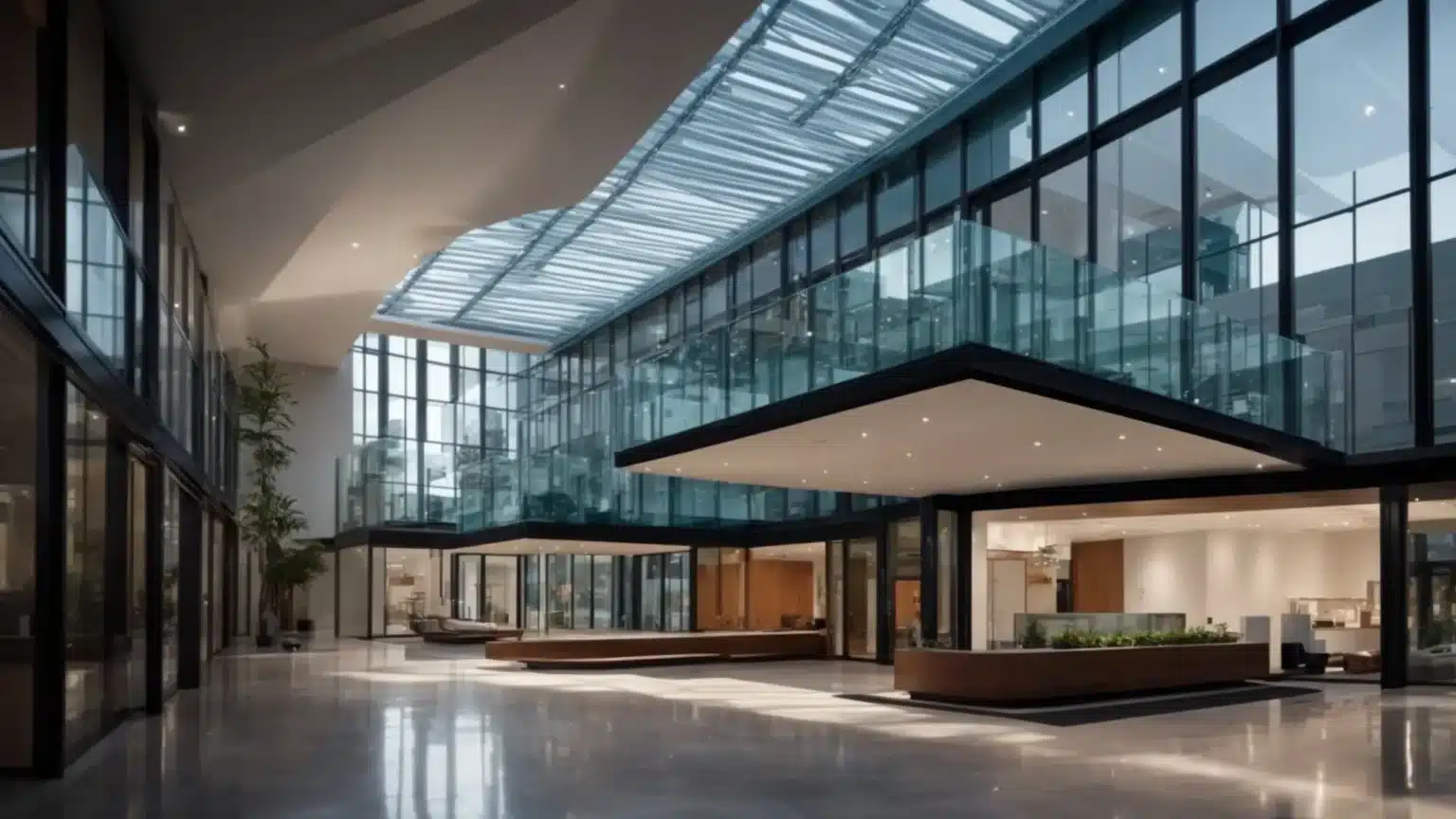 a sleek modern building interior showcases an advanced building automation system in action, with vibrant led panels illuminating energy-efficient sensors and displays that highlight seamless control of lighting and climate.